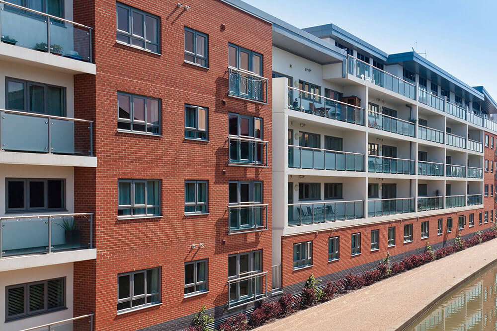 Grey aluminium tilt and turn windows