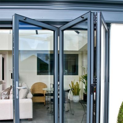 Grey aluminium bifold doors