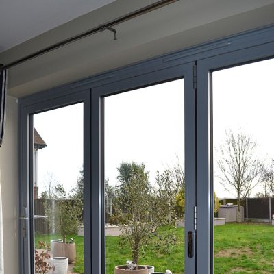 Aluminium Bi-fold Doors in Elephant Grey