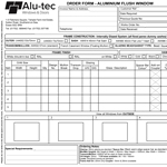 Aluminium Flush Window Order Form