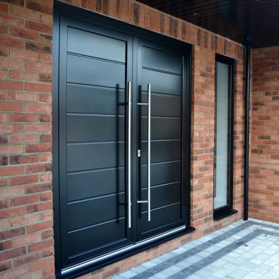 Black Aluminium Double Doors