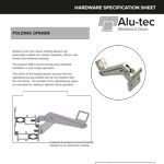 Folding Opener Spec Sheet for Aluminium Windows