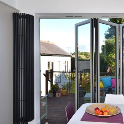 Aluminium Bifold Door in Pearl Grey colour