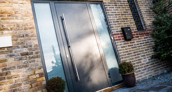 Aluminium contemporary flush door for Alu-tec