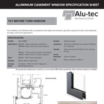 Aluminium Tilt Before Turn Window Spec sheet from Alu-tec